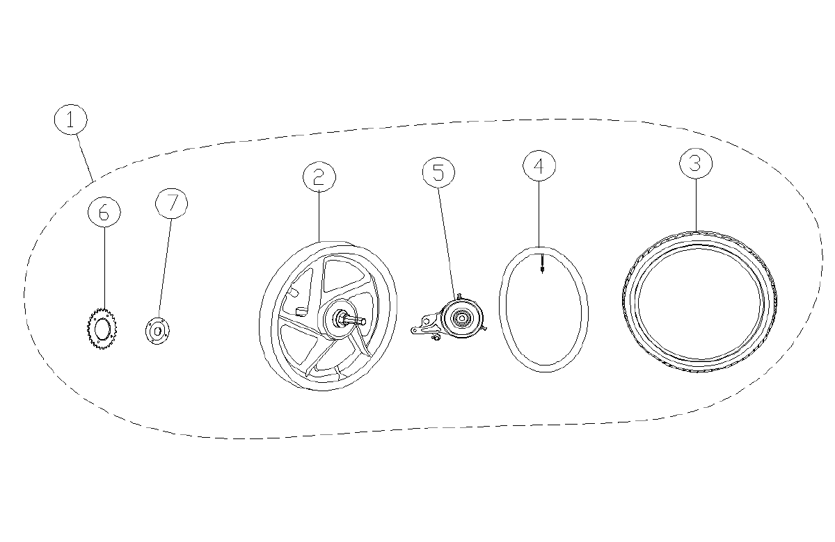 vue éclatée roue arriere - sedna rxf 12" 2026