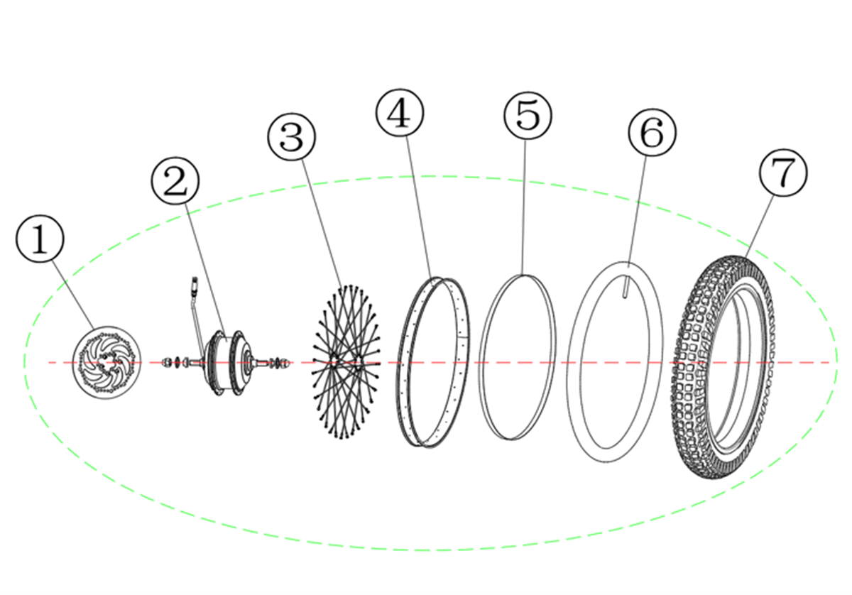 vue éclatée roue arriere - sedna sx 20" 2026