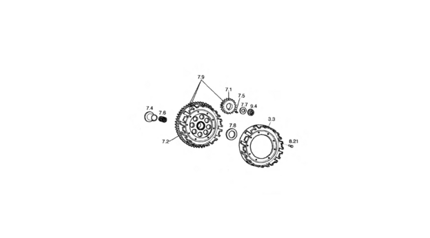 vue éclatée transmission primaire - sherco moto sherco 2.0 2000