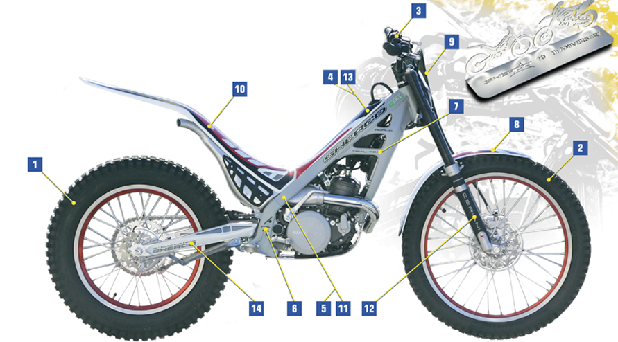 vue éclatée pièces détachées - sherco moto sherco 2.9 comp 10 ème anniversaire 2008