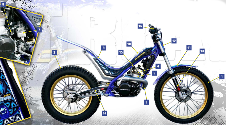 vue éclatée pièces détachées - sherco moto sherco 2.9 racing 3.0 2010
