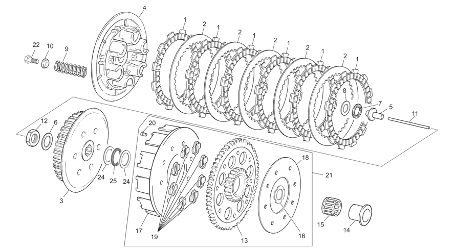 vue éclatée embrayage - sherco moto sherco 2.9 homol cabestany for 2012
