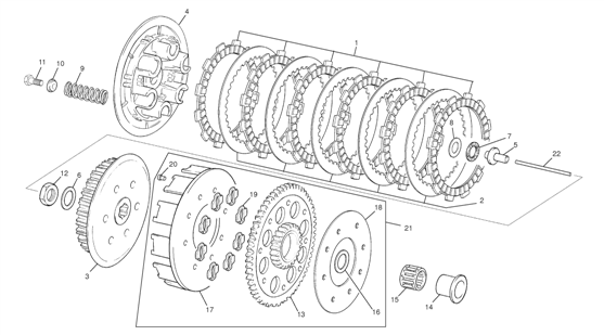vue éclatée embrayage - sherco moto sherco 2.5 2006