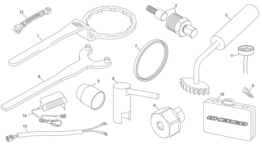 vue éclatée outillages - sherco 250 st-f factory homol ar68 2025