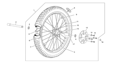 vue éclatée roue avant - sherco moto sherco 1.25 comp 2015