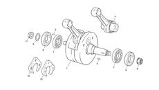 vue éclatée vilebrequin assemblé - sherco moto sherco 1.25 comp 2015