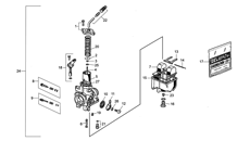 vue éclatée carbuateur dellhorto - sherco moto sherco 1.25 comp 2015