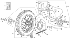 vue éclatée roue arrière - sherco moto sherco 3.0 homol 2014