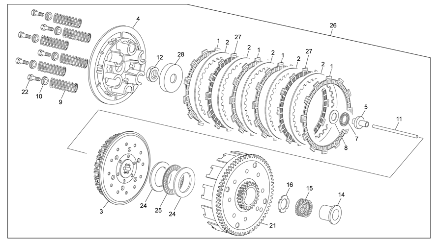 vue éclatée embrayage - sherco moto sherco 3.0 compt factory 2014