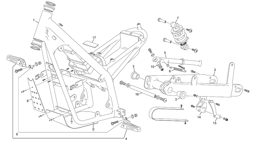 vue éclatée cadre - sherco moto sherco 3.0 compt factory 2014
