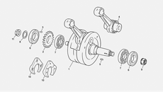 vue éclatée vilebrequin assemblé - sherco moto sherco 3.0 racing 2015