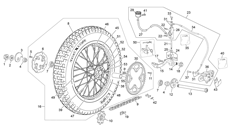 vue éclatée roue arrière - sherco moto sherco 3.0 compt factory 2015