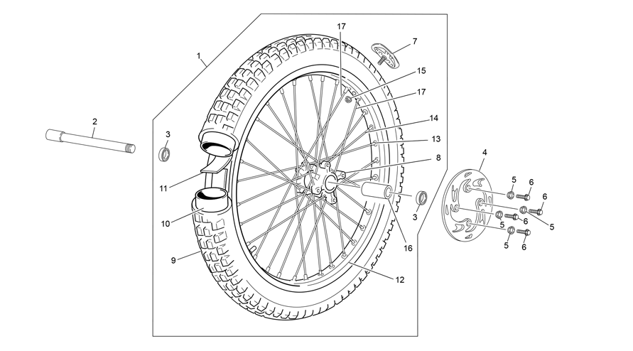 vue éclatée roue avant - sherco moto sherco 3.0 factory homologated 2022