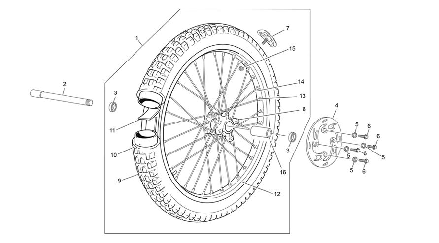 vue éclatée roue avant - sherco 300 st-f factory ar68 2025