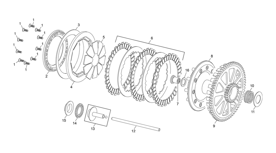vue éclatée embrayage - sherco 300 st-f factory ar68 2025