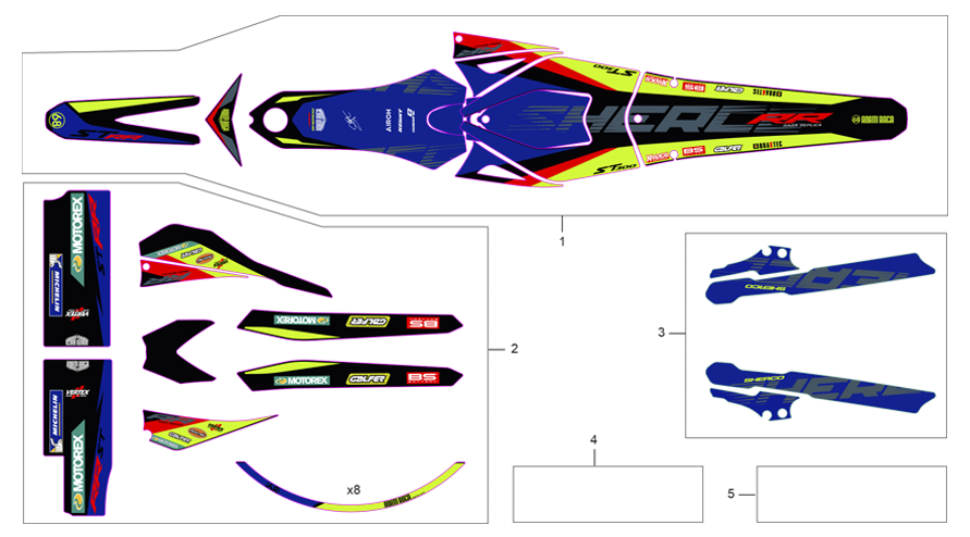 vue éclatée adhésifs - sherco 300 st-f factory homol ar68 2025