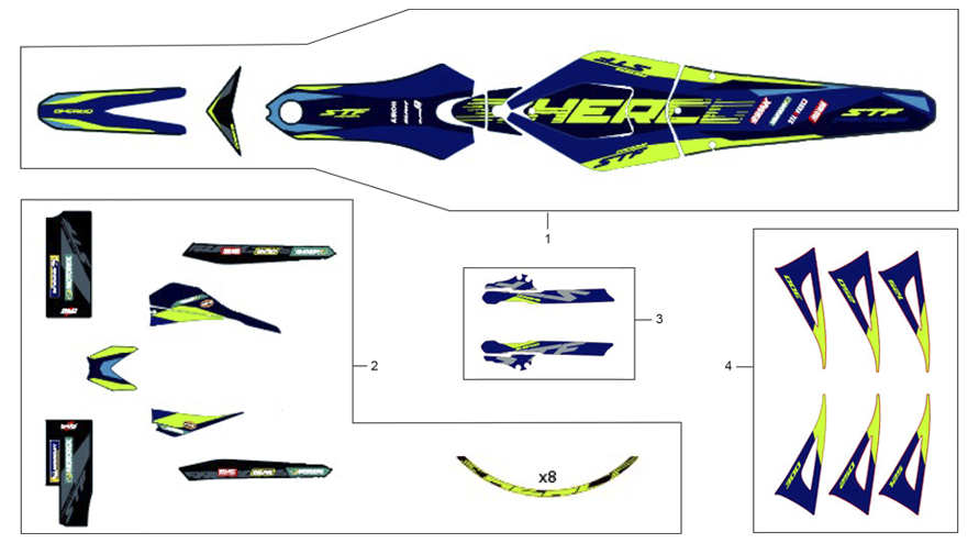 vue éclatée adhésifs - sherco 300 st-f factory 2026