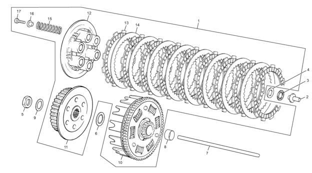 vue éclatée embrayage - sherco moto sherco enduro 450 2004