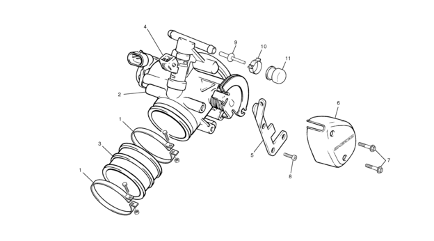 vue éclatée corps d'injection - sherco moto sherco enduro 450 06 2006