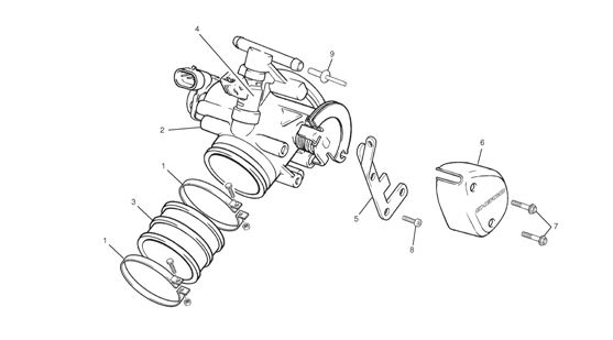 vue éclatée corps d'injection - sherco moto sherco enduro 450 07 2007