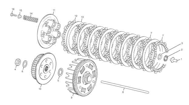 vue éclatée embrayage - sherco moto sherco enduro 450 10 r 2010
