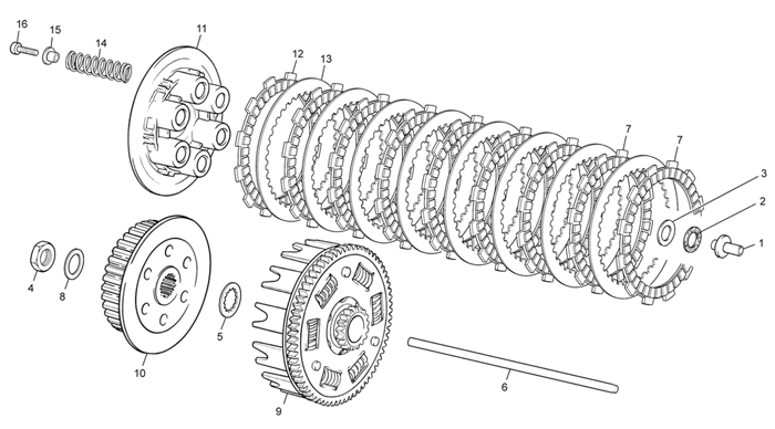 vue éclatée embrayage - sherco moto sherco enduro 450 11 2011