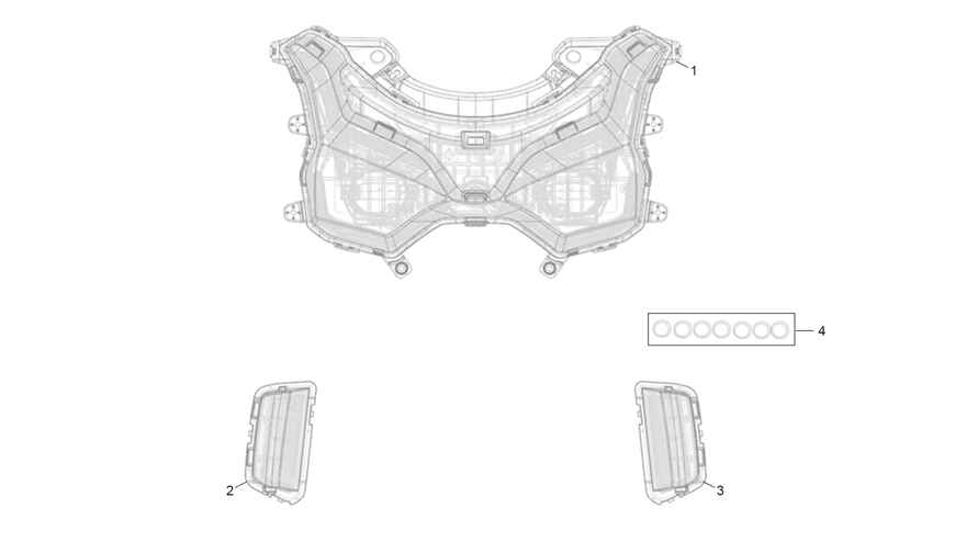 vue éclatée headlight - sherco 125 scorpa factory nardo grey 2026