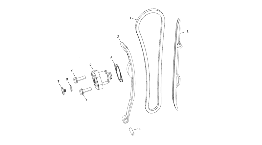 vue éclatée tensioning component assembly - sherco 125 scorpa factory nardo grey 2026