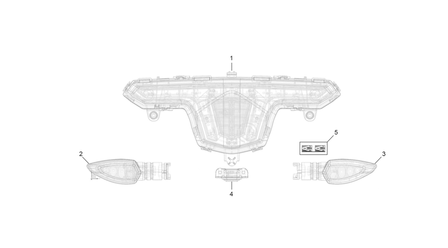 vue éclatée tail lamp assembly - sherco 125 scorpa factory nardo grey 2026
