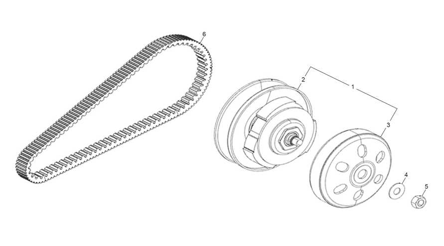 vue éclatée transmission assembly - sherco 125 scorpa factory nardo grey 2026