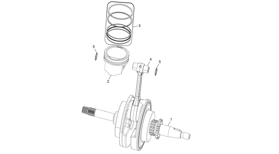 vue éclatée crankshaft & piston - sherco 125 scorpa factory nardo grey 2026