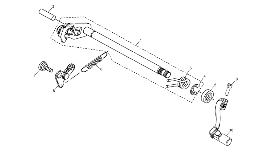 vue éclatée sélecteur - sherco 125 hrd se factory rs 2023