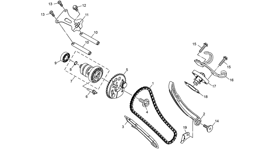 vue éclatée systeme distribution - sherco 125 hrd se factory rs 2024