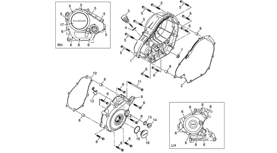 vue éclatée carters lateraux - sherco 125 hrd se factory rs 2025