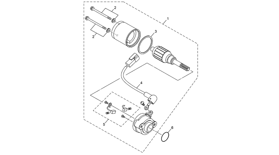 vue éclatée demarreur - sherco 125 hrd sm black moon rs 2023