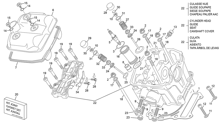 vue éclatée culasse - sherco 500 smh factory plus 2021