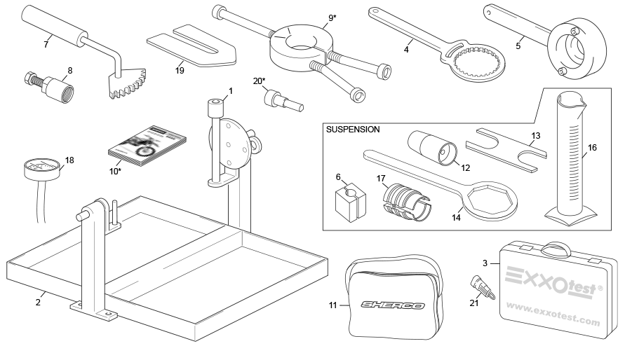 vue éclatée outillages - sherco 500 sef-r factory 2022