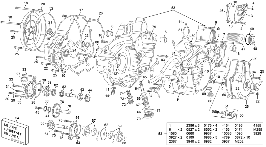 vue éclatée groupe carters - sherco 500 sef-f factory 2024