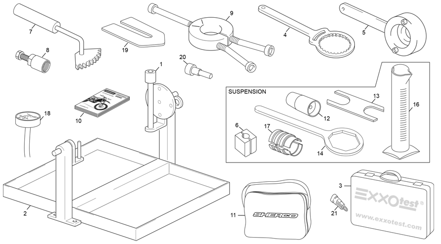vue éclatée outillages - sherco 500 smf-f 4t factory homol 2025