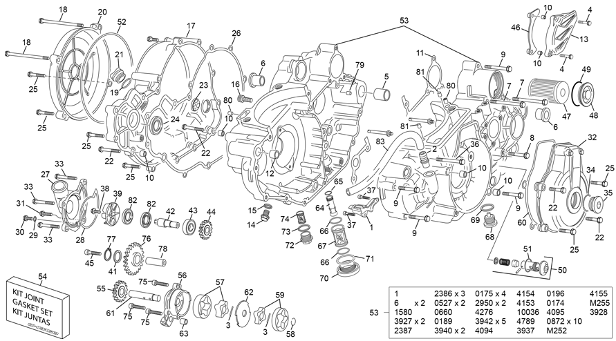 vue éclatée groupe carters - sherco 500 smf-f 4t factory homol 2025