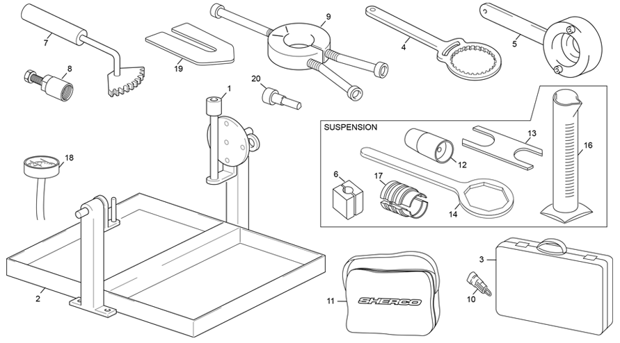 vue éclatée outillages - sherco 500 sef-f factory 2026