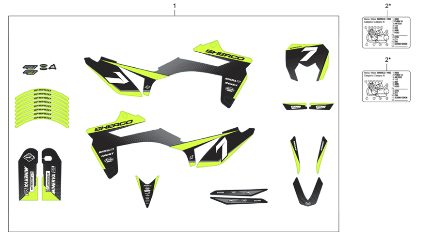 vue éclatée adhesif silver 7 - sherco 50 hrd se factory rs 2020