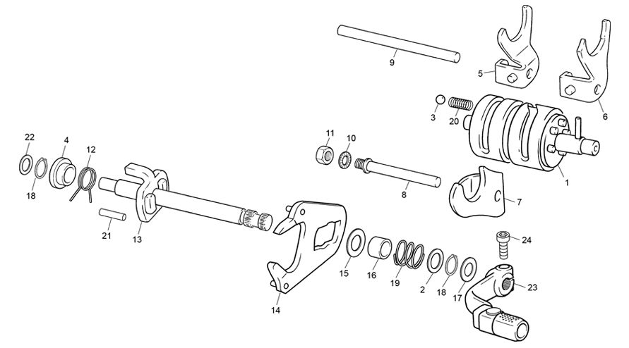 vue éclatée sélecteur - sherco 50 hrd se factory rs 2020