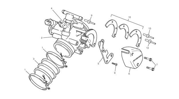vue éclatée corps d'injection - sherco moto sherco enduro 250 08 2008
