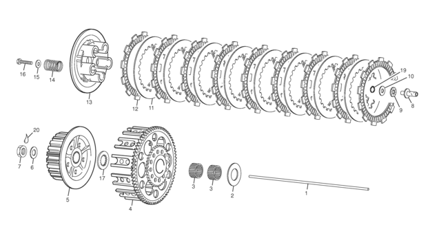 vue éclatée embrayage - sherco moto sherco enduro 250 10 r 2010