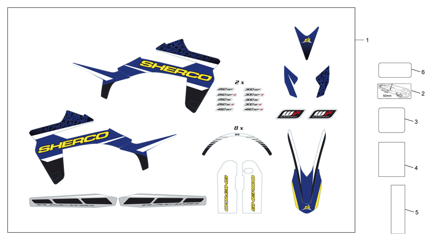 vue éclatée adhésifs - sherco moto sherco enduro 250 sef plus bresil 2015. 2015
