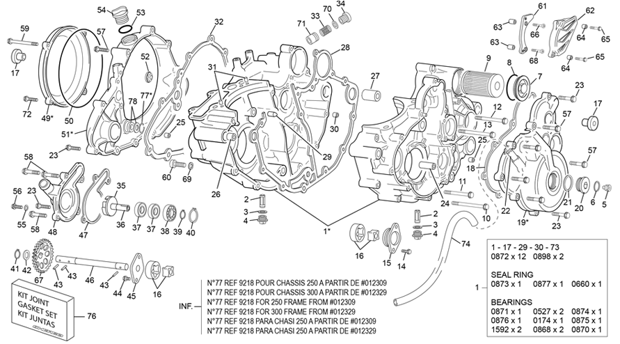 vue éclatée groupe carters - sherco 250 sef-r racing homol 2021