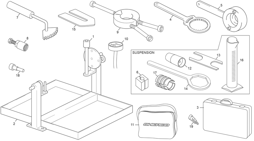 vue éclatée outillages - sherco 250 sef-f factory 2026