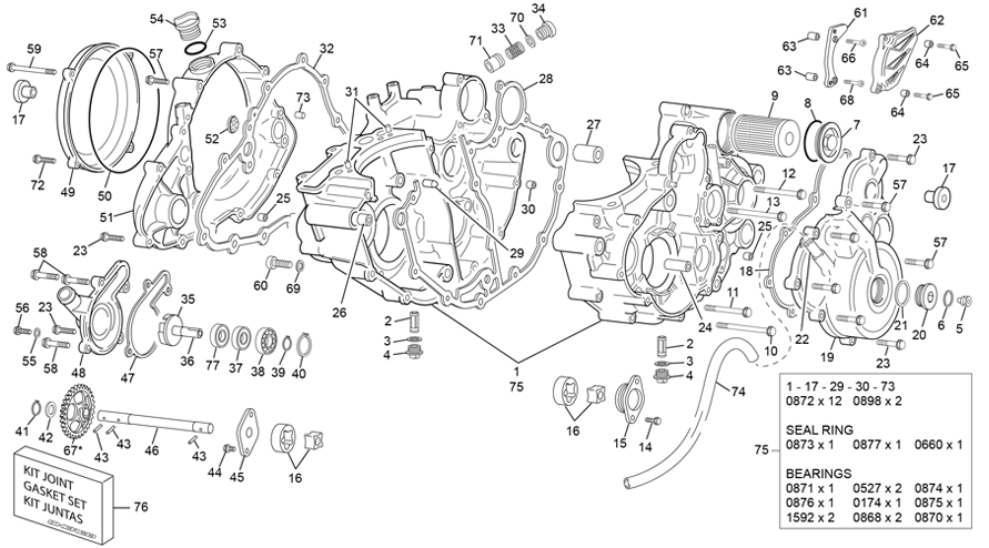 vue éclatée groupe carters - sherco 300 sef-r factory 2020