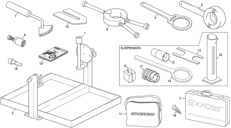 vue éclatée outillages - sherco 300 sef-r factory 2021